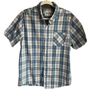 Hurley Men's Sz Large Plaid Cotton Button Down Shirt Front pocket